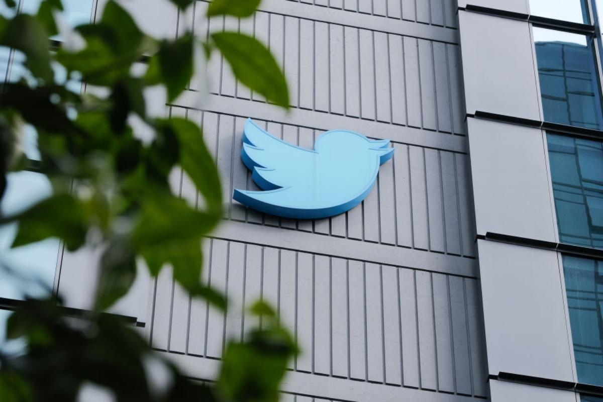 Twitter logo on a building