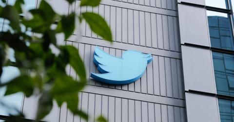 Twitter logo on a building