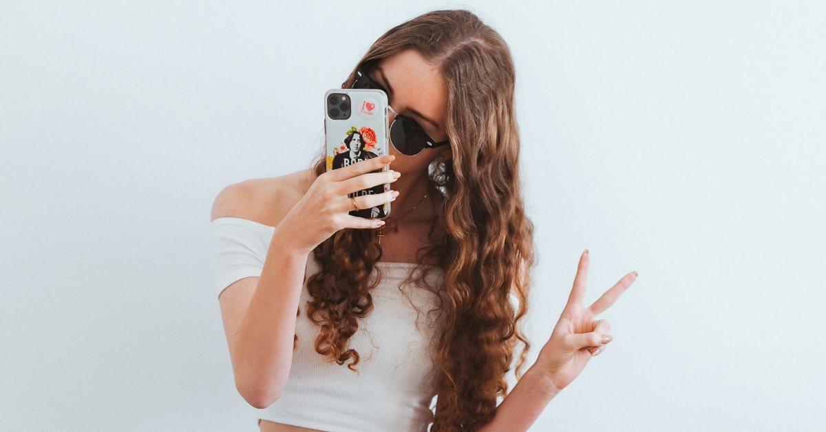 Influencer on phone