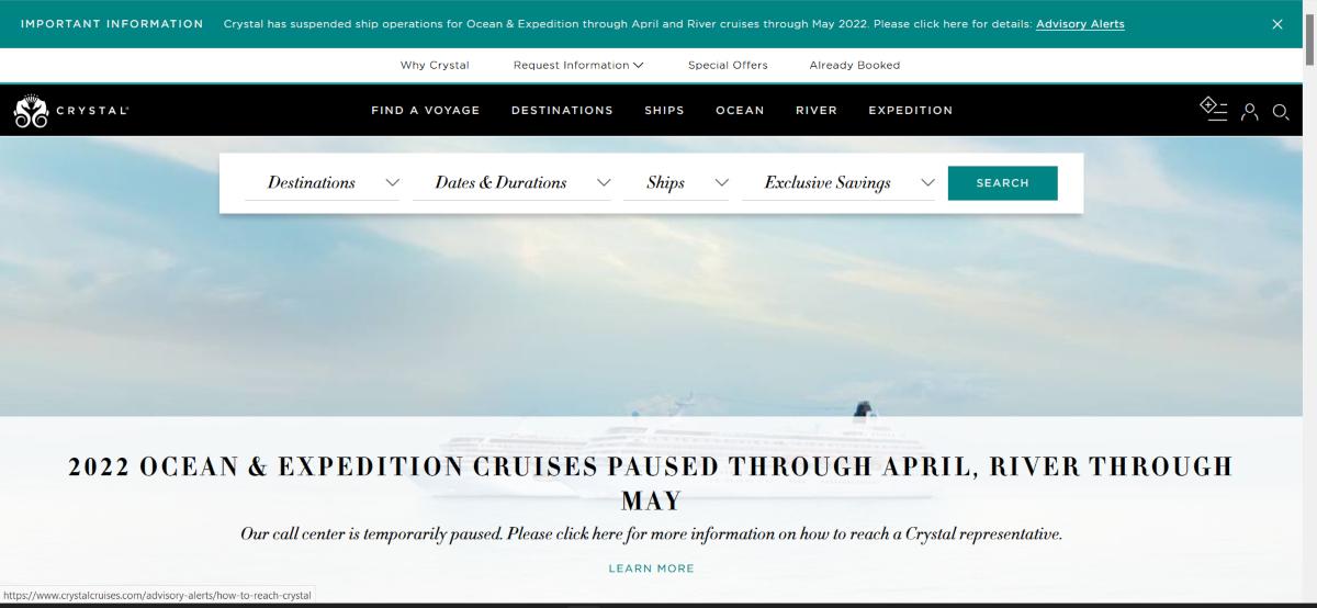 crystal cruise is going for liquidation