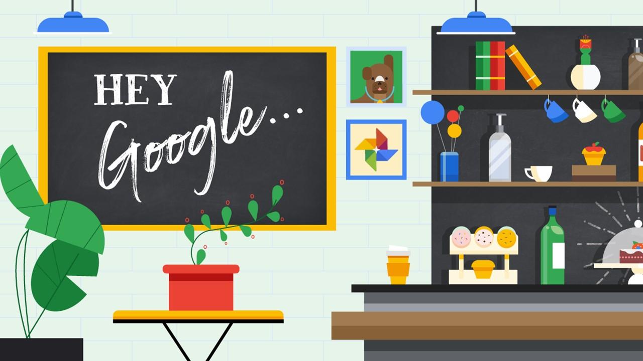 Hey Google on a chalkboard