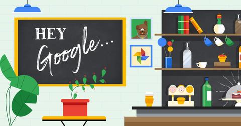 Hey Google on a chalkboard