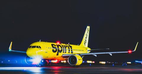 Spirit Airlines aircraft on runway