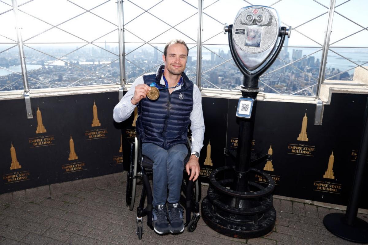 Marcel Hug after winning NYC Marathon 2022