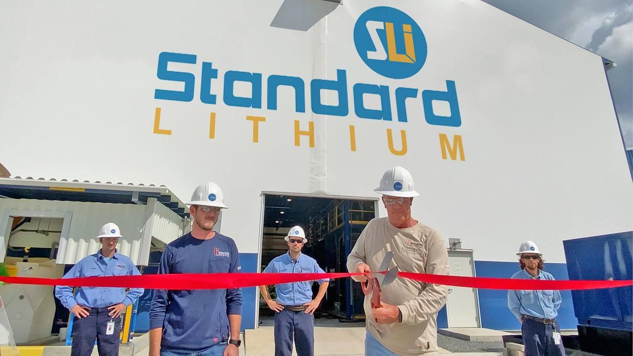 A ribbon-cutting ceremony at a Standard Lithium plant