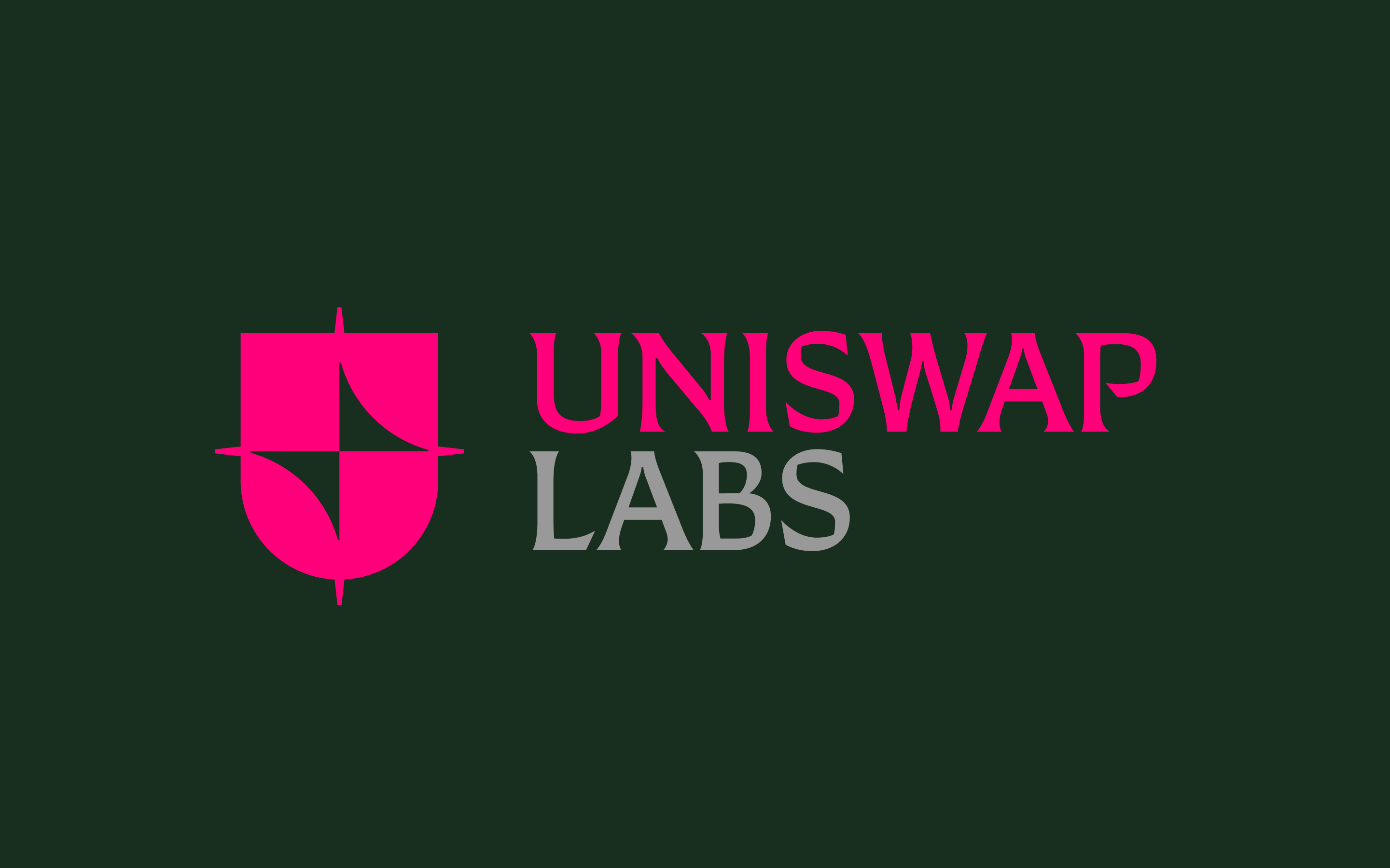 Uniswap logo over green background