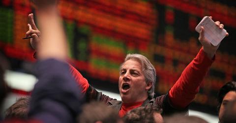 Trader shouting on floor