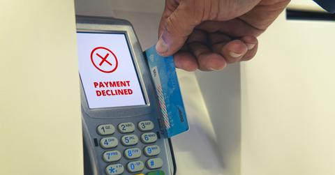 A credit card getting declined