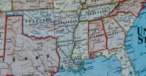 Map with U.S. states