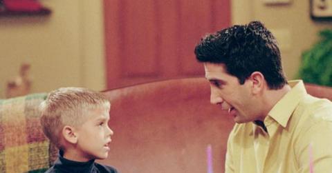 Cole Sprouse, with David Schwimmer, who played his onscreen dad in "Friends."