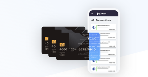 Illustration of virtual cards and a smartphone