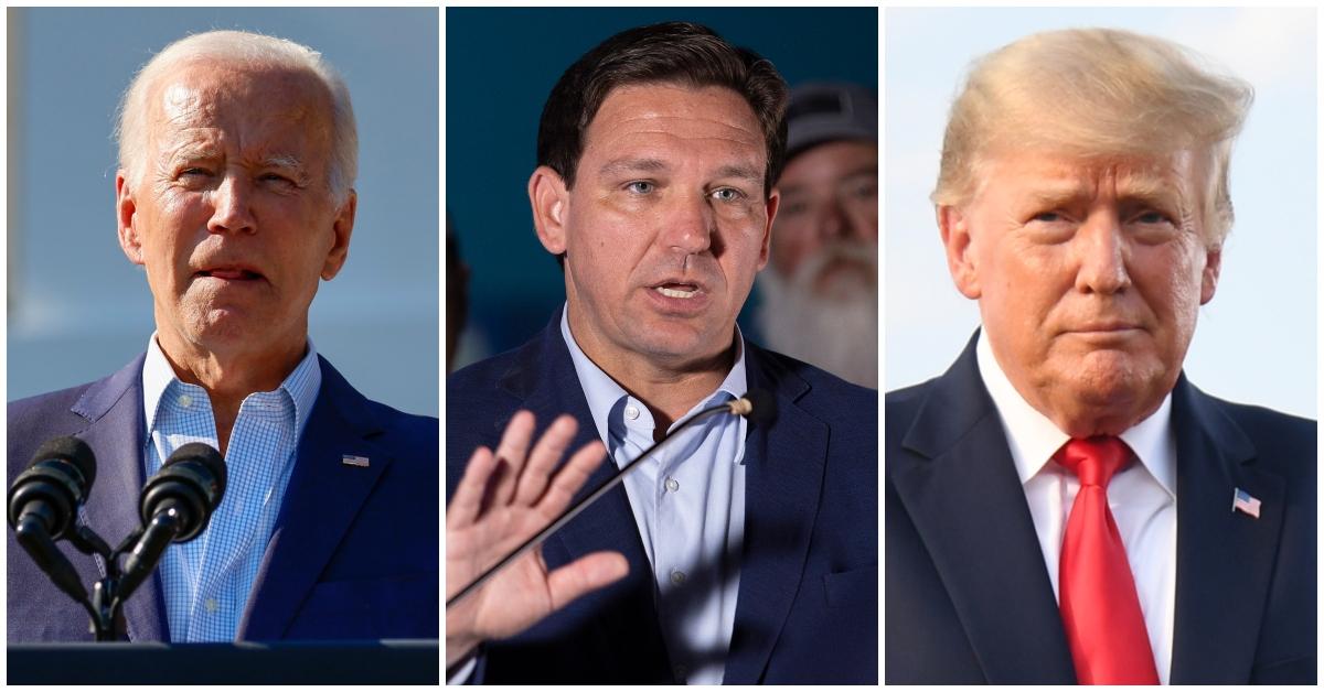 Joe Biden, Ron DeSantis, and Donald Trump