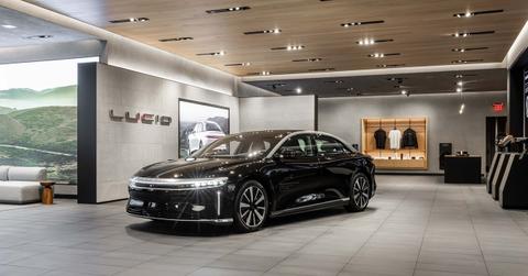 Lucid Air in the company's showroom