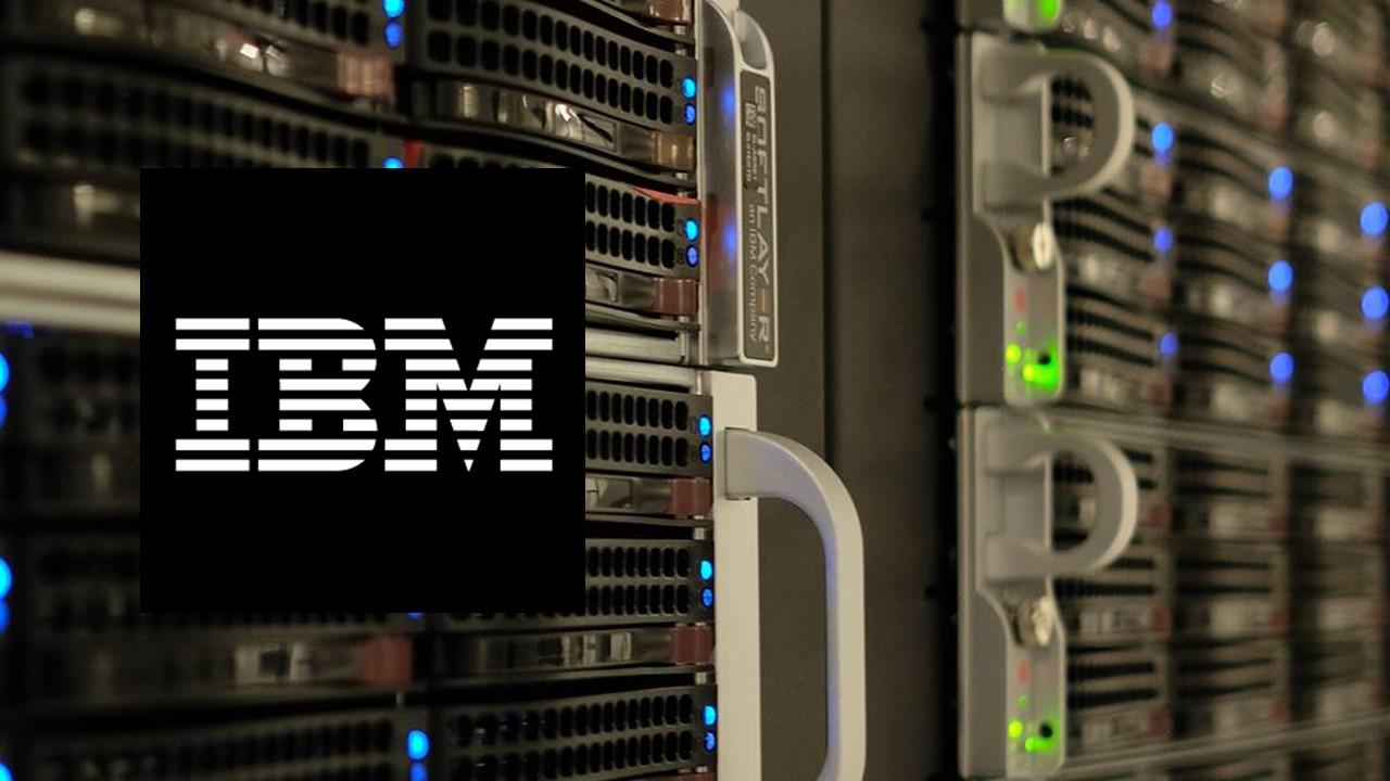 IBM logo and machine