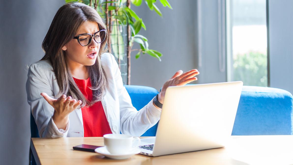 woman on computer meeting