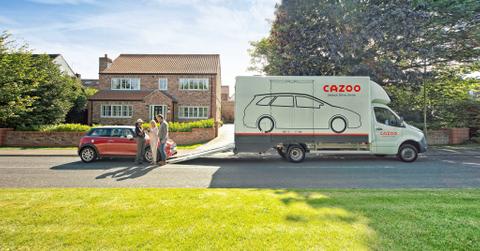 A used car being delivered by Cazoo
