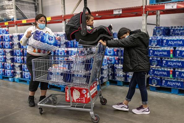 Shoppers at a Sam's Club warehouse