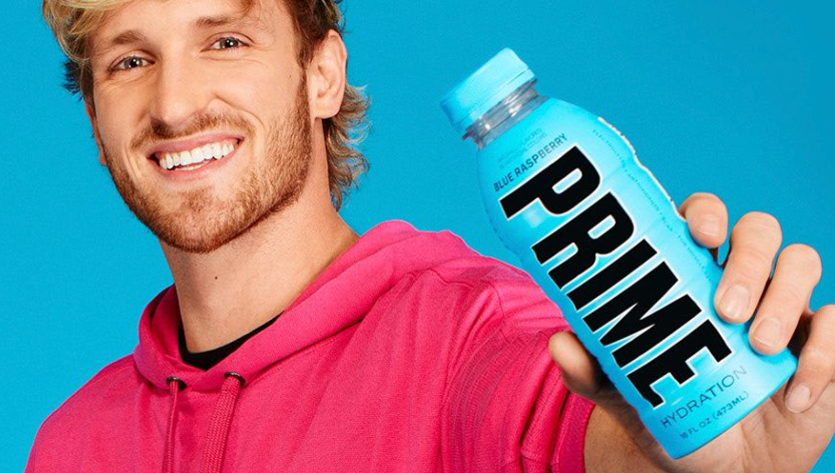 Logan Paul holding a Prime drink