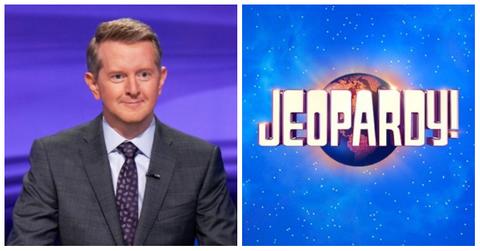 Ken Jennings and the 'Jeopardy' logo