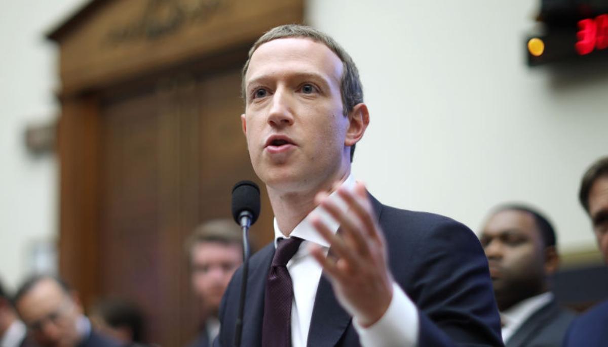 Mark Zuckerberg speaking during his Congressional testimony in 2019