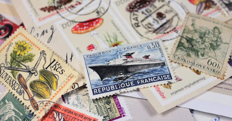 A pile of stamps