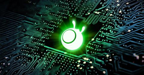 Ant Group logo in computer chip