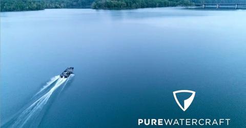 Pure Watercraft boat and logo